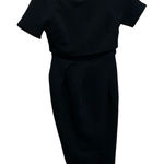 ASOS ‎ Women's Navy Textured Knit Pencil Dress Short Sleeve Sheath Style size 6 Photo 0
