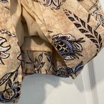 C&C California NWT  Size M Tan Blue Paisley Smocked Tank Top Bows Boho Peasant Photo 4