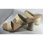 A New Day  Womens Basil Sandal Heel Tan Braided Slip On High Open‎ Toe 8.5 NWT Photo 6