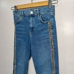 Topshop Jeans Womens 26 High Rise Skinny Jamie Beaded Side Stripe Stretch Denim Photo 1