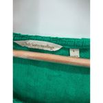 Soft Surroundings  Women Kelly Green Tee Floral Stitch Long Striped Top Size L Photo 3