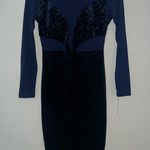 Privy NWOT  Blue sexy bodycon velvet mesh dress Photo 0