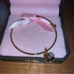 Juicy Couture Retro  Pam & Gela Gold Clover w Silver Crystal Wish Bangle Bracelet Photo 2