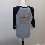 Gildan  Grey 3/4 sleeve gold pineapple Jesus god biblical saying shirt Photo 4