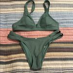 Cupshe Green Ribbed Bikini Set Minimalist Design Photo 0
