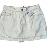 Princess Polly NWT Katlynne Denim Mini Skirt Skort White Size US 10 Photo 0