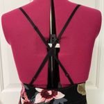 Carolina USA 90s Y2K Women Black Floral Mermaid Formal Gown Dress Sz S Adj Strap Photo 4