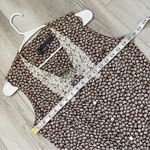 Vintage Floral Vest lace collar sleeveless womens Brown (size 6) cottage prairie Photo 2