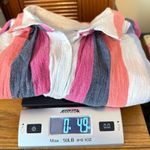 Time & Tru Gauzy Cotton Striped Shirt Women’s Medium Oversized Casual Relaxed Photo 8