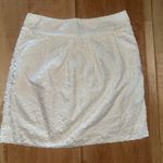 Loft Cream Textured Floral Mini Skirt Photo 0