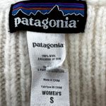 Patagonia Vintage 100% Wool Cardigan Ribbed Sweater Hand Pockets V Neck Cream S Photo 1