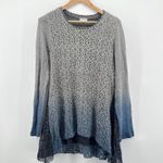 ADORE Ombre Knit Tunic Top Small Gray Blue Layered Long Sleeve Boho Lagenlook Photo 0