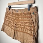 Anthropologie Pilcro Hyphen Brown Embroidered Shorts SZ 26 Mid-Rise Boho Hippie Photo 2