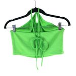 ZARA  Womens Halter Crop Top Ribbed Knit Lime Green L Photo 1