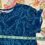 LuLaRoe  Carly small scissor print hairdresser outfit comfy super soft blue green Photo 2