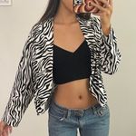 Black and white zebra print cardigan Photo 0