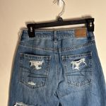 American Eagle  Outfitters Mom Straight Distressed Blue Jeans plaid detail size 2 Photo 3