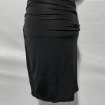 & Other Stories Cupro Blend Cap Sleeve Fitted Ruched Dress Black Size 4 Photo 7