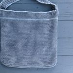 Grey/White Zip Up Knit Crossbody Bag Purse Gray Photo 1