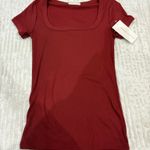 wine red square neck full length fitted top Size XS Photo 0