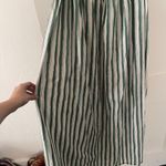 Madewell  Poplin Ruffle A-Line Midi Dress Striped Green and White Maxi size XL Photo 5