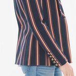 New  Striped Twill Ponte Blazer‎ Size 4 Chico's Size 0 Photo 1
