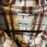 American Eagle Women’s Outfitters Brown and Cream Button Down Crop Shirt Photo 1