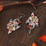 Halloween Witch Hat Ghost Potion Pumpkin Acrylic Drop Dangle Earrings Orange Photo 3