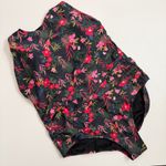 Shade & Shore  Swimsuit One Piece Floral High Neck Full Coverage Black Pink Red Photo 1
