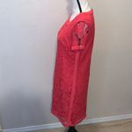 Donna Morgan  Geranium Short Sleeve Lace Sheath Work Dress Size 6 Hot Pink Photo 3