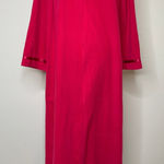 Vintage Deep Pink Zip Front Robe Satin Trim Sz Small Photo 0