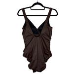 Croft & Barrow  Body Sculptor Ruched One-Piece Swimsuit Size 12 Brown Slimming Photo 11