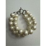 Vintage Havana 90's Vintage‎ Womens Chunky White Beaded Pearl Tone Tiered Layered Bracelet Y2K Photo 1