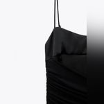 ZARA  mesh contrast black mini ruched dress Photo 5