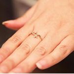 Eye Candy Silver Sterling 925 Gold Plated Minimalist Ring with Zirconia Photo 1