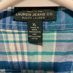 Ralph Lauren Lauren Blue and White Checkered Shirt Size XL Photo 2