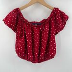 Blue Rain Top Blouse Size Medium Cropped Stars Patriotic Patriot 4th of July Photo 9