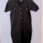 Salvatore Ferragamo Vintage Cotton Short Sleeve Gold Button Up Knit Dress Photo 0