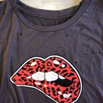 💕5️⃣ Distressed cheetah kiss distressed sleeveless top size XL Gray Photo 1