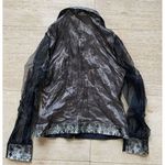 Alberto Makali Alberto Makali Sheer Black Evening Blouse with Metallic Trim Elegant Party Top Photo 4