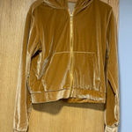 Fabletics Velour Honey Colored Full Zip Hoodie and Sweatpants Set - Size XXS Photo 0