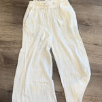 Blackbough  Cream Ruffle Waist Pants Photo 0