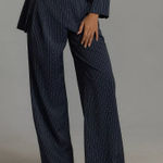 MARE MARE x Anthropologie Rhinestone Navy Blue Pinstripe Trousers Size Small Photo 0