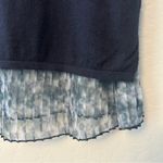 Anthropologie Seen Worn Kept navy blue sweater with layered peekaboo hem small Photo 8