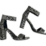 Jeffrey Campbell Lindsay Heeled Sandals Black Grey Snake Animal Print Size 7.5 Photo 12