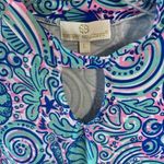 Simply Southern  L Blue Pink Dress Shells Sleeveless Keyhole Pockets Beach Resort Photo 2