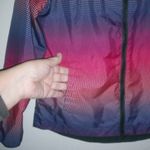 GapFit M Reversible Hoodie Front Zip Windbreaker Pink Purple Dots Running Jacket Photo 5