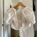 Showpo . White Gimili Eyelet Puff Shoulder Crop Top Photo 4