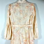 Zimmermann  Crush Buttoned Belted Linen Midi Dress Ciara Floral US 8 NWT Photo 11