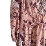 O.P.T. Boho‎ Floral Metallic Long Sleeve XS Mini Dress Pink Photo 6